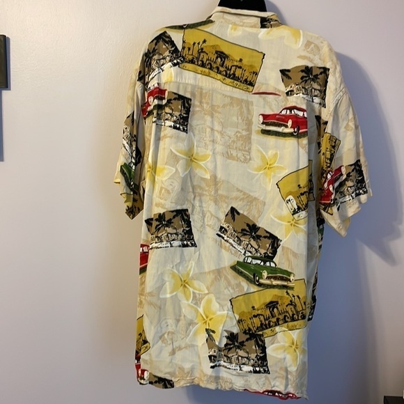 Steve & Barry’s Classic Hawaiian Classic Car Floral Button Down Shirt size XL - Picture 9 of 16